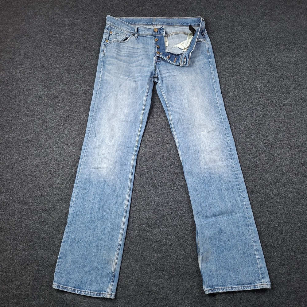 Seven for All Mankind Men's Jeans Size 36x34, Standard Zip  Fly, Blue Denim